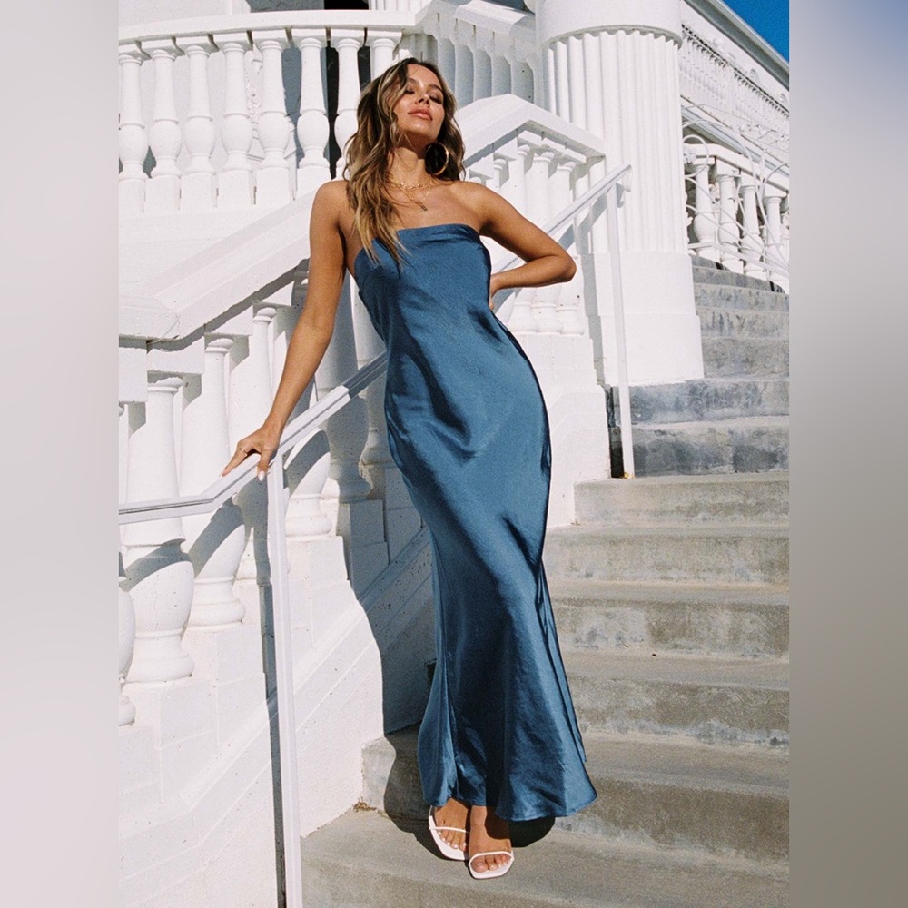 Haley Maxi Dress Mid Blue